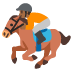 🏇🏾 horse racing: medium-dark skin tone display on Google